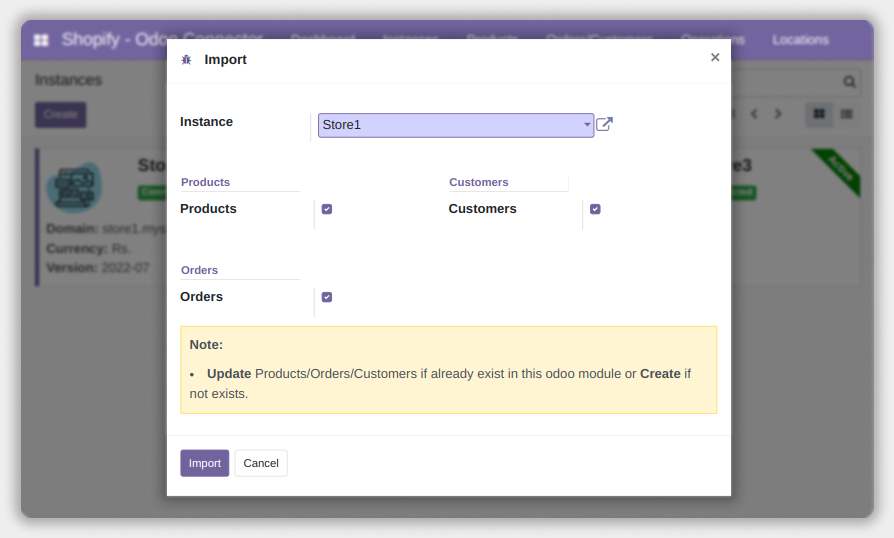 Shopify Odoo Connector