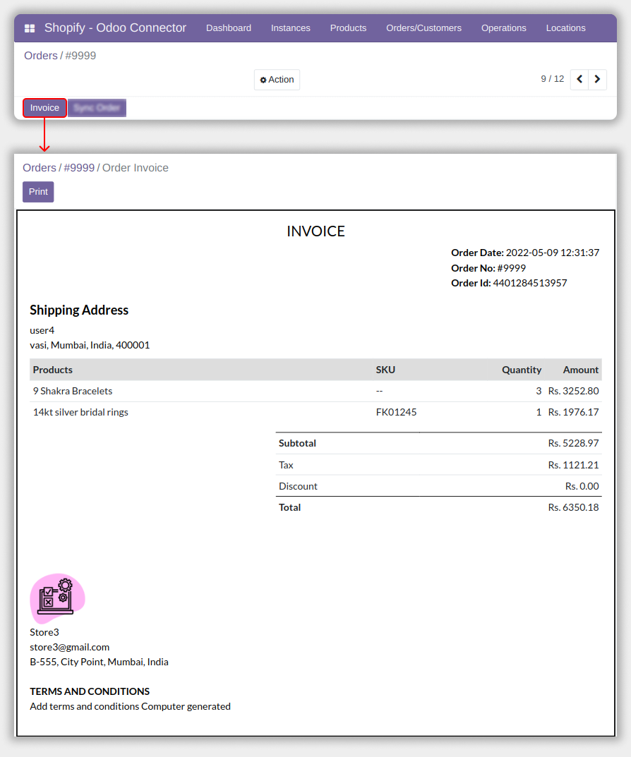 Shopify Odoo Connector
