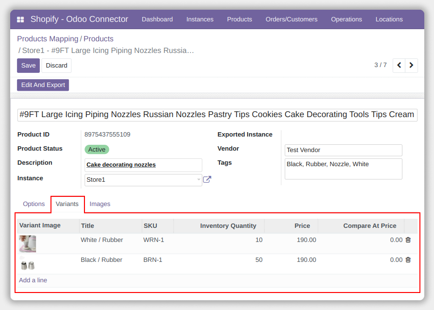Shopify Odoo Connector
